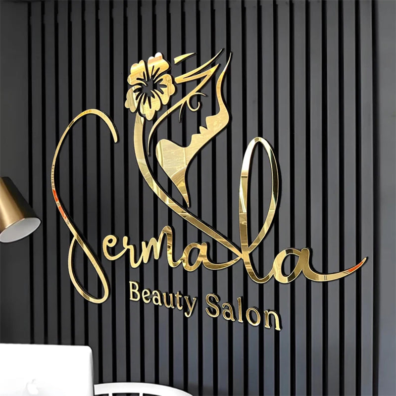 Custom 3D Acrylic Mirror Wall Logo