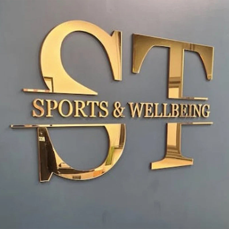 Custom 3D Acrylic Mirror Wall Logo