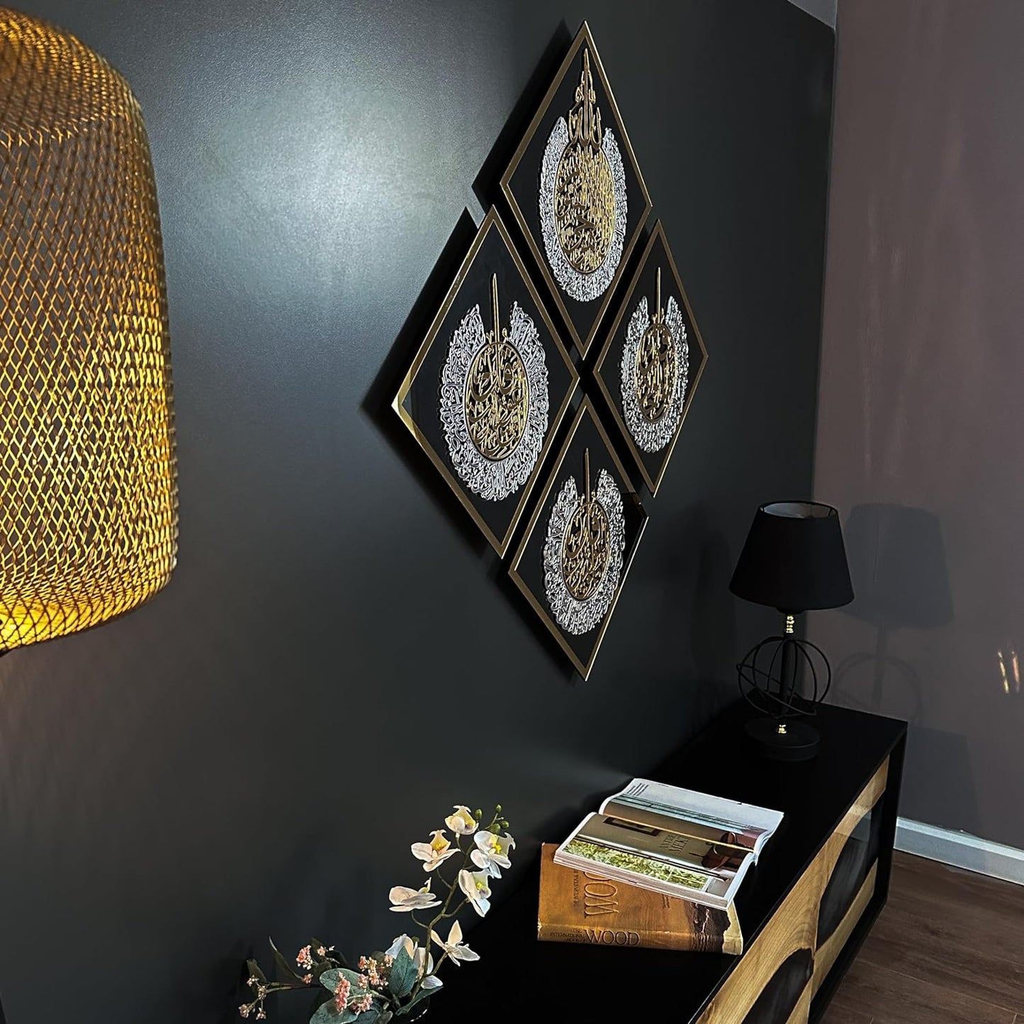 Ayatul Kursi, Surah Al Ikhlas, Al Falaq, An Nas, Islamic Wall Art, Muslim Home Decor, Islamic Arabic Calligraphy