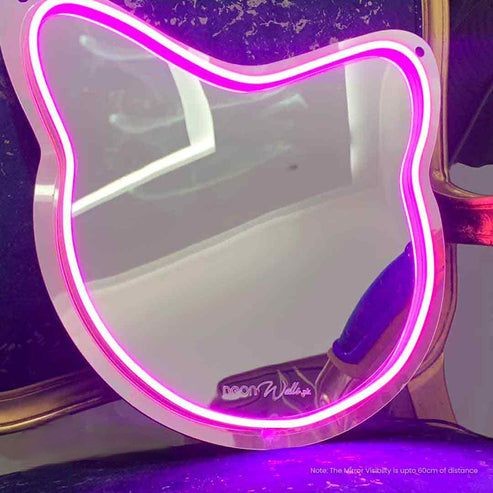 Meoww Face Selfie Neon Mirror Neon Lights for Home decor