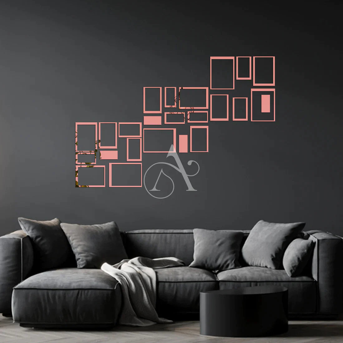 Acrylic Rectangle Ring Mirror Wall Stickers