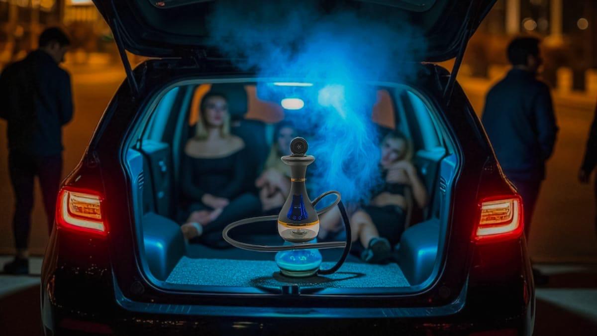 Electric Hookah with Water Heating Intelligent LED Smoking Set Adjustable Temperature Rechargeable Shisha Accessories